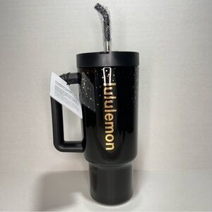 Lululemon Insulated Tumbler 40oz Shine Black and Gold